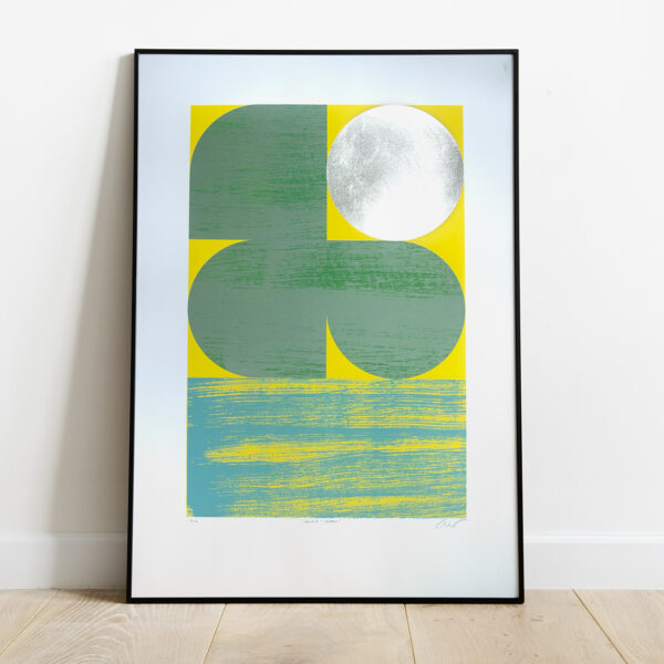 ‘Dawn 1 - Green/Yellow’ Full print framed view
