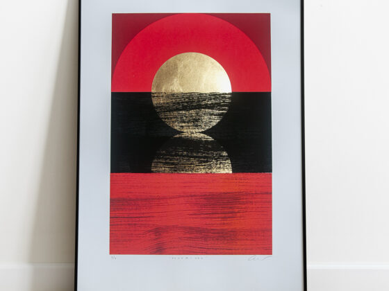 ‘Dawn 2 - Red’ Full print framed view
